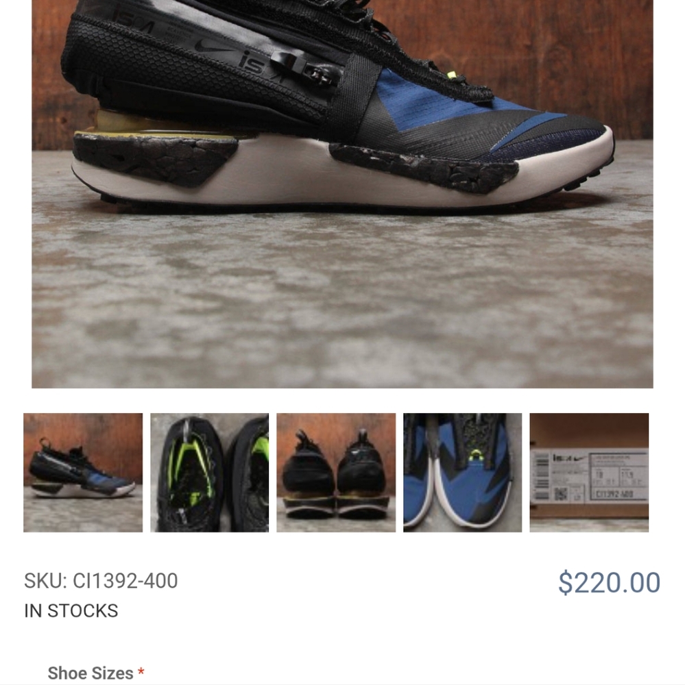 Nike Men's Black and Blue Athletic Shoes NWO Tags
